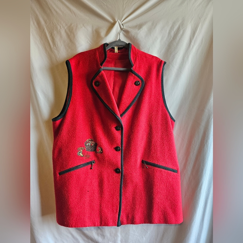 Source Unknown Red Vest with Black Accents
